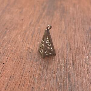 Vintage 925 Sterling Silver Oil Derrick Oil Field 3D Pendant Bracelet Charm